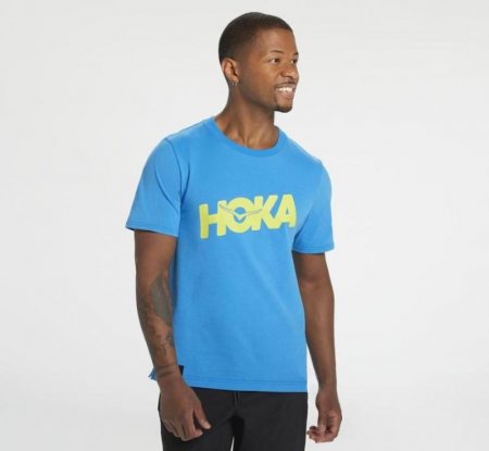 T-shirt con marchio Hoka Diva Blue da uomo