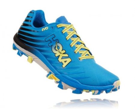 Scarpe da trail running Hoka EVO Jawz da uomo, ciano/agrumi