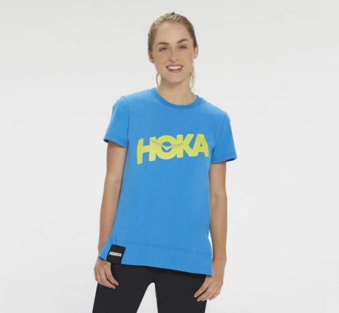 Maglietta Hoka Brand Diva Blu