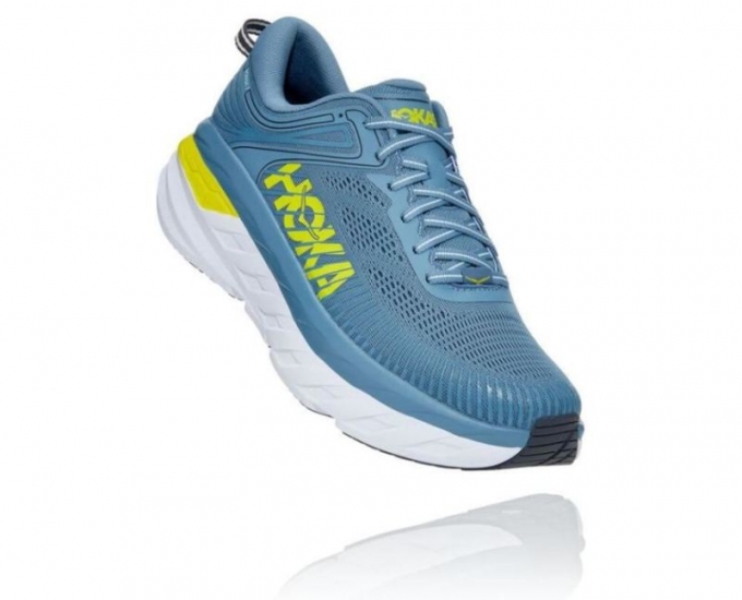 Hoka Bondi 7 Provincial Blue / Citrus da uomo