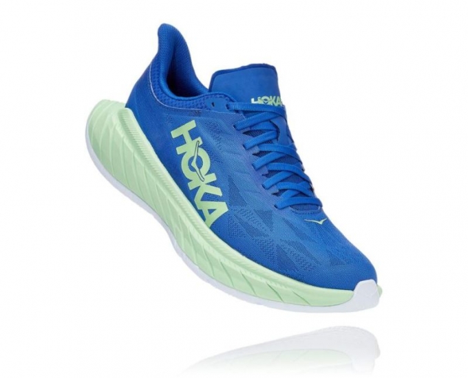 HOKA CARBON X 2 UOMO BLU BRILLANTE / VERDE CENERE