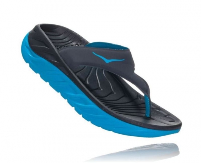 Hoka ORA Recovery Flip da donna Ebony / Dresden Blue