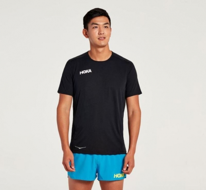 Hoka Uomo Performance Manica Corta Nero