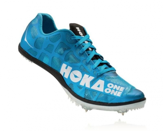 Scarpe da atletica leggera Hoka Rocket MD da uomo, ciano/bianco