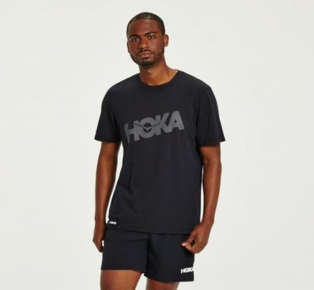 T-shirt da uomo Hoka con marchio nero / Castlerock