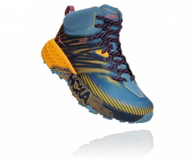 Scarpe corte da donna Hoka Speedgoat Mid GORE-TEX 2, blu provinciale/zafferano