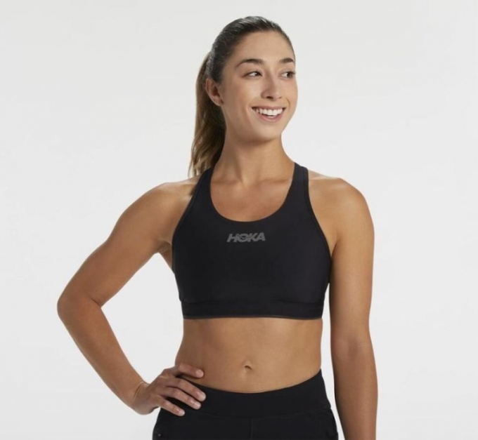 Reggiseno sportivo Hoka Performance da donna nero