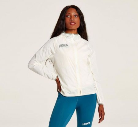 Giacca antivento Hoka Full Zip da donna, bianca