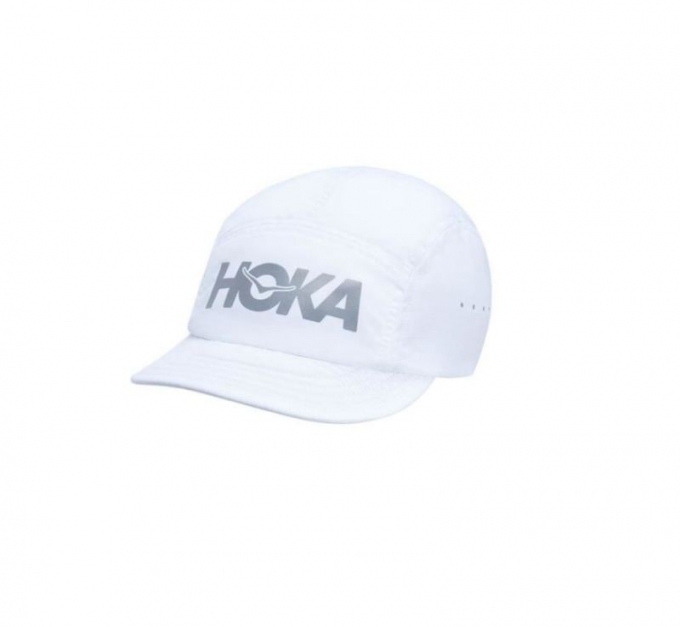 Cappello da trail running ripiegabile Hoka Outerspace da uomo, bianco/Castlerock